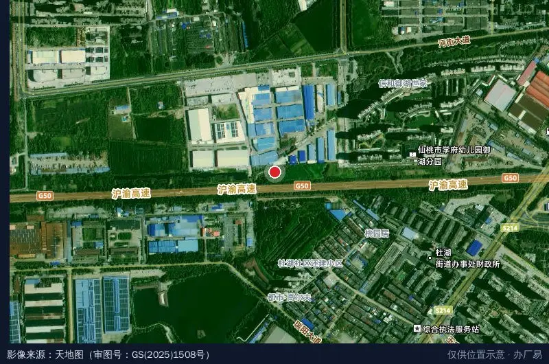 湖北机械模具工具产业园-东南门卫星位置示意图