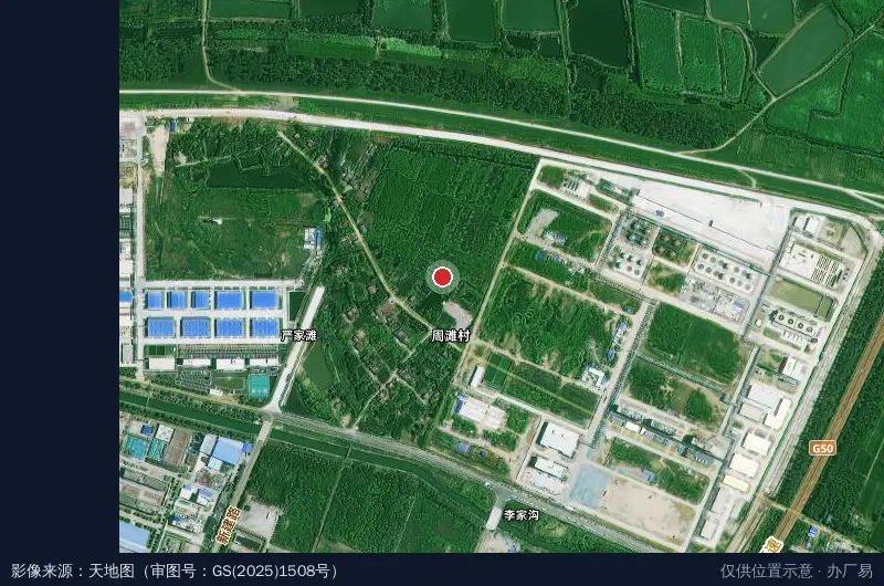 东江环保湖北(仙桃)环保科技园-北1门卫星位置示意图