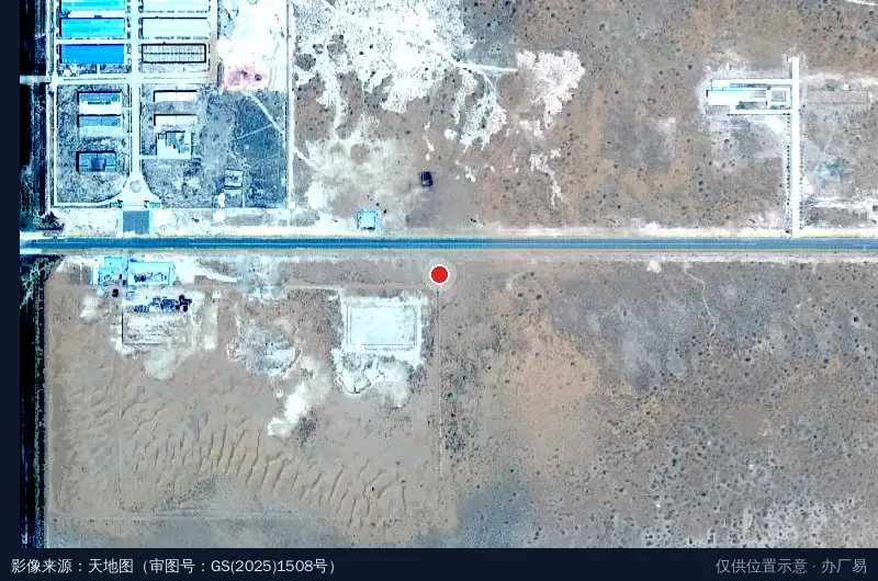 内蒙古阿拉善葡萄墩工业园区卫星位置示意图