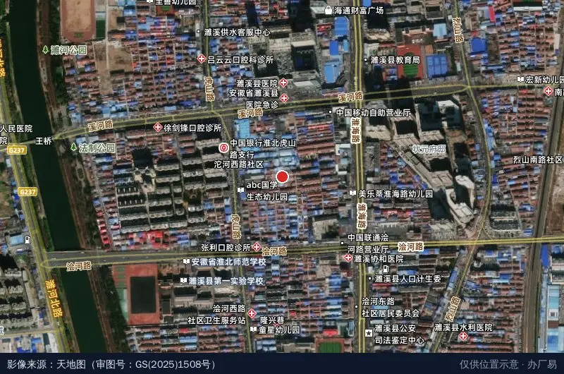 益农源工业园-东北门卫星位置示意图