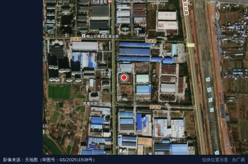 相山经济开发区卫星位置示意图