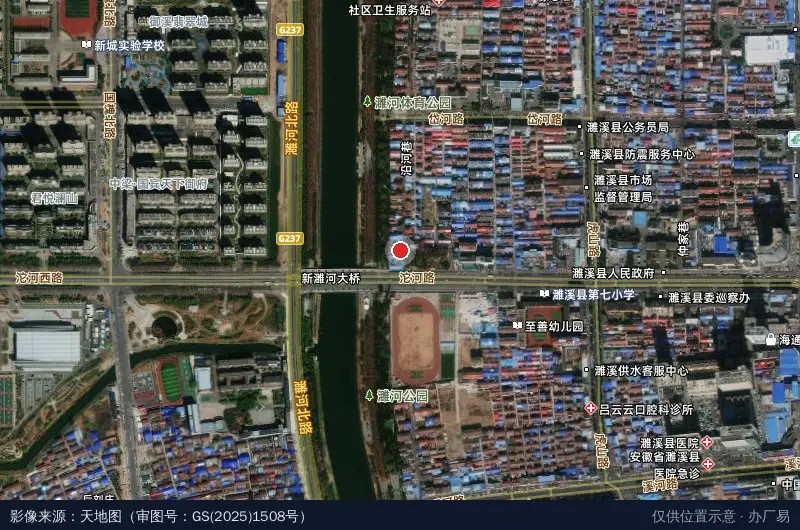 濉溪经济开发区国槐路北延项目征迁指挥部卫星位置示意图