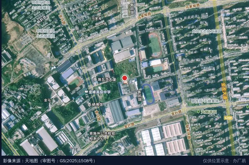 恩施产业转移工业园-东北门卫星位置示意图