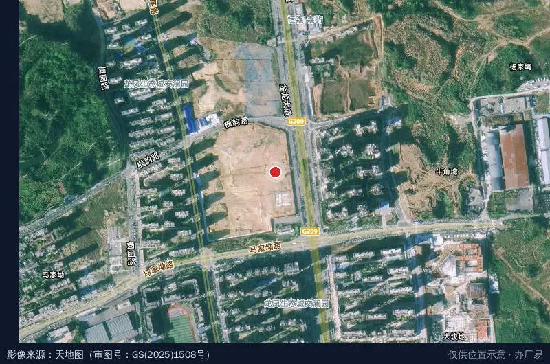 鑫源产业园卫星位置示意图