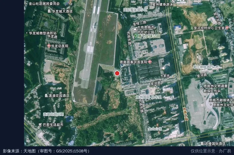 恩施红庙经济开发区财政局宿舍区-东北门卫星位置示意图