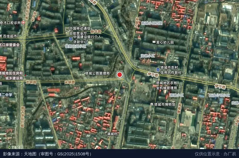 新疆高新工程项目管理有限责任公司塔城分公司卫星位置示意图