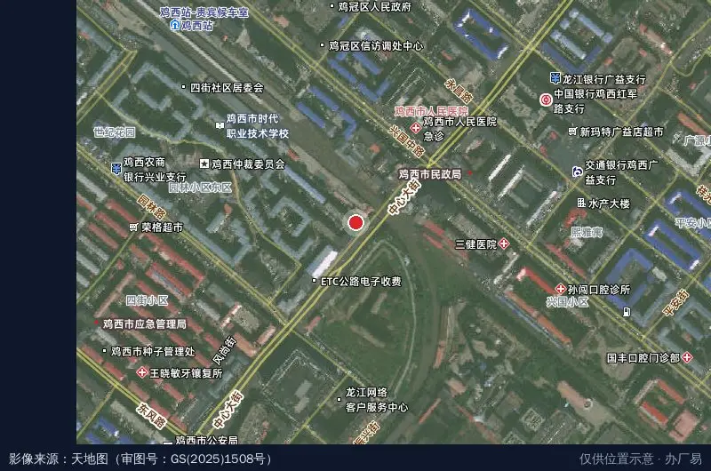 鸡西市数字经济产业园卫星位置示意图