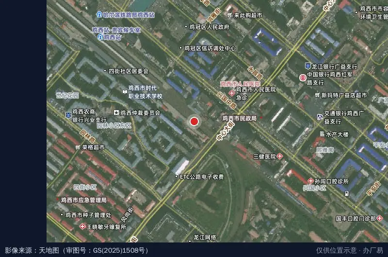 鸡西市科技发展园卫星位置示意图