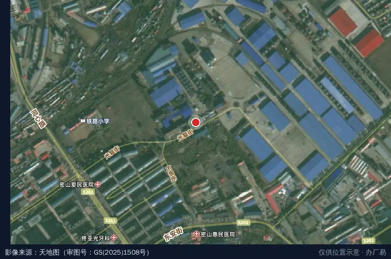 密山市创业孵化园卫星位置示意图