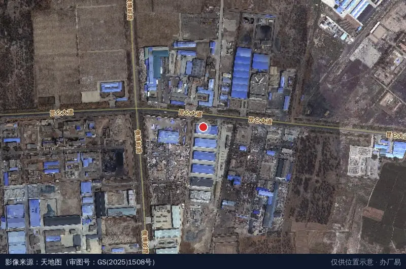 天源工业园-南1门卫星位置示意图