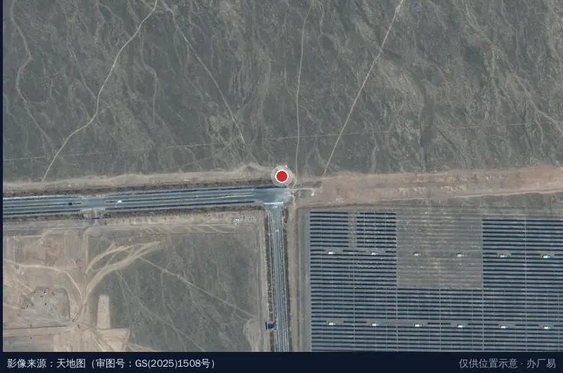 中国(张掖)现代丝路寒旱农业智能温室产业园卫星位置示意图