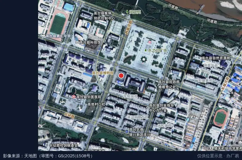 高台县中小企业科技孵化园卫星位置示意图