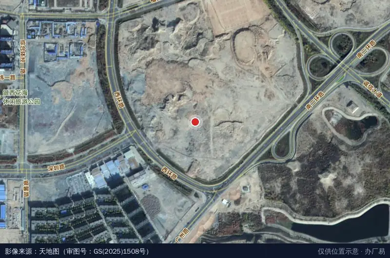 白银市银西生态产业园卫星位置示意图
