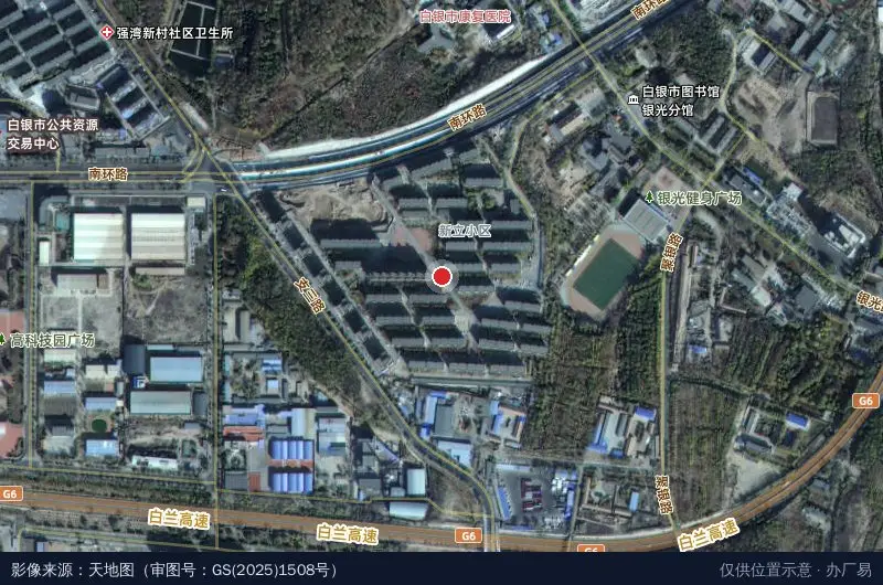 白银高新科技企业孵化器卫星位置示意图