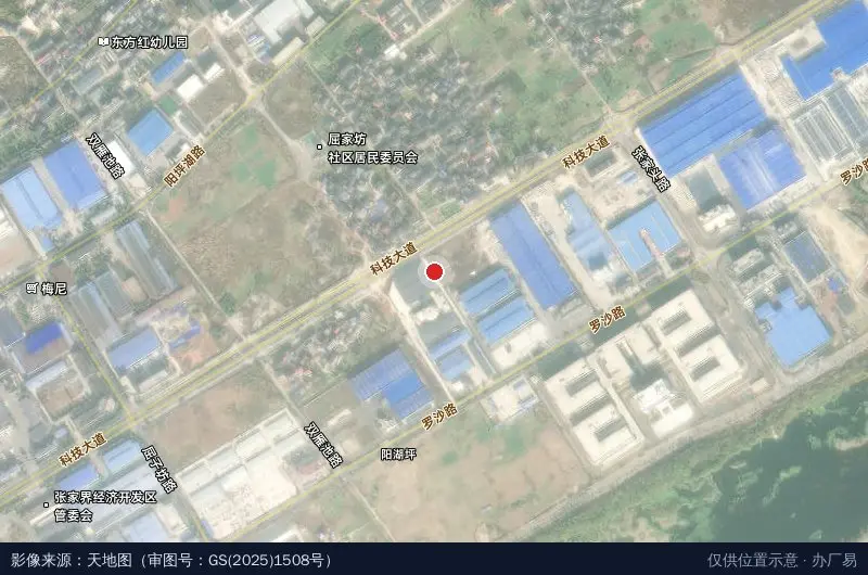 张家界经济开发区创业中心-15栋卫星位置示意图