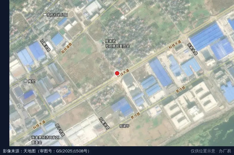张家界经济开发区创业中心-17栋卫星位置示意图