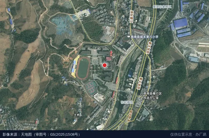 商南县工业园卫星位置示意图
