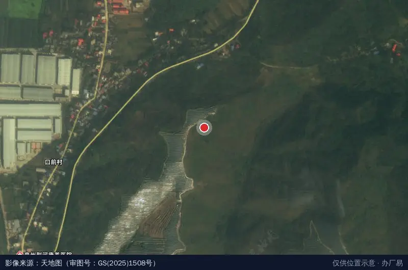 商州龙山光伏扶贫产业园卫星位置示意图