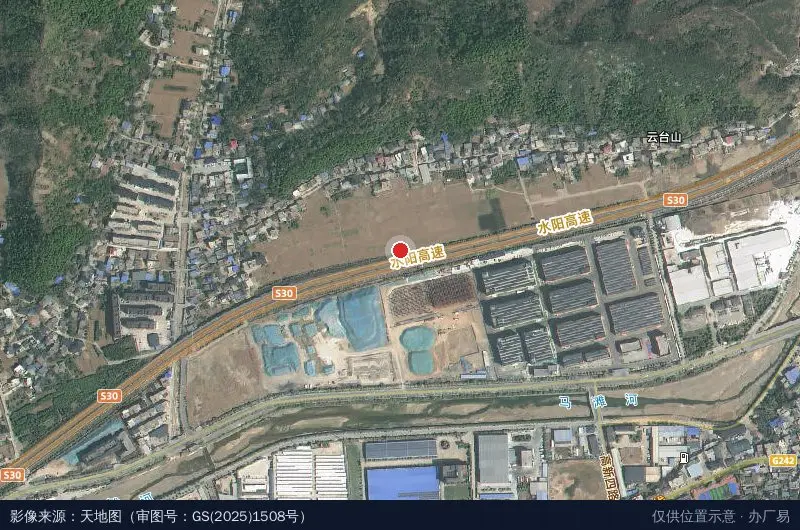 陕西省山阳县城关镇电子信息产业园-A6栋卫星位置示意图