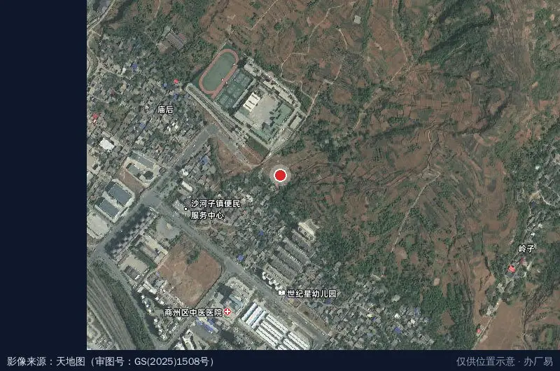 商州区产业脱贫示范园卫星位置示意图