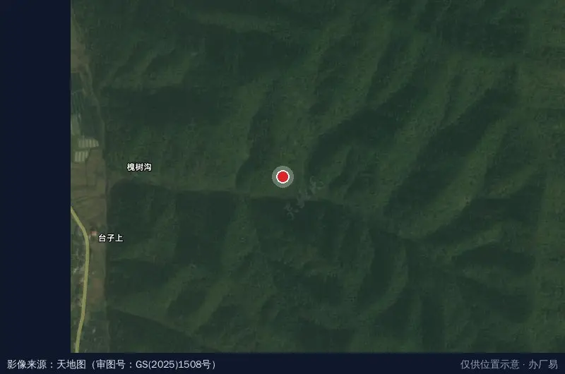 杨斜镇黄柏岔村食用菌产业基地卫星位置示意图