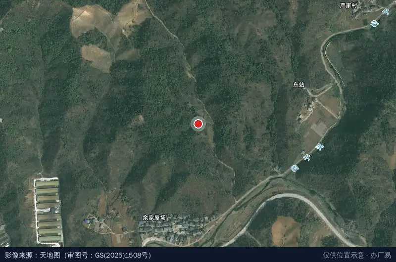 三角池村产业脱贫基地卫星位置示意图