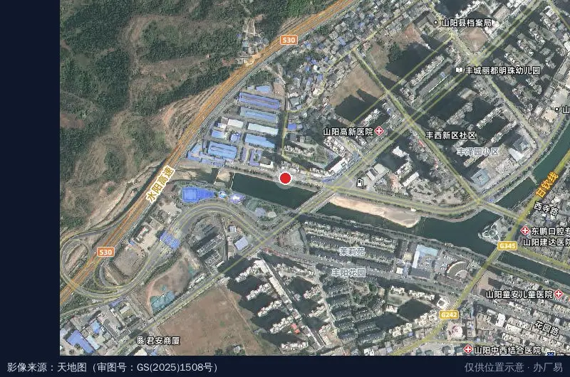 山阳县晨阳装饰工程有限公司卫星位置示意图