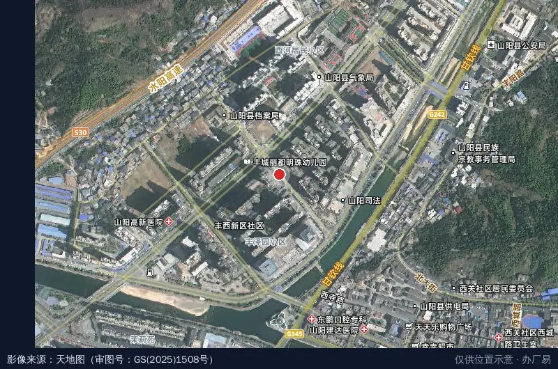 龙建岭南云溪卫星位置示意图