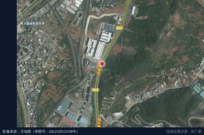 东龙山龙亭公共自行车点卫星位置示意图