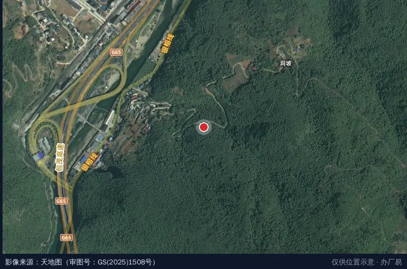 镇安物流产业园卫星位置示意图