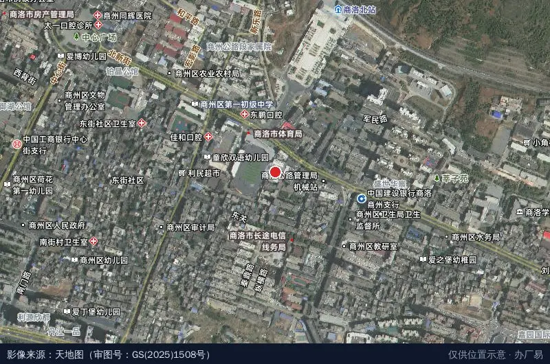 商州区大学生创业孵化基地卫星位置示意图