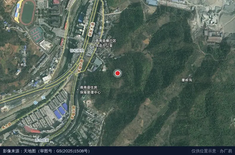 商南县回乡创业孵化园-东南门卫星位置示意图