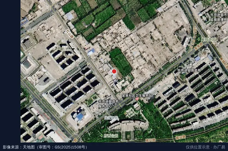 托克逊县国家级电子商务示范项目产业园卫星位置示意图