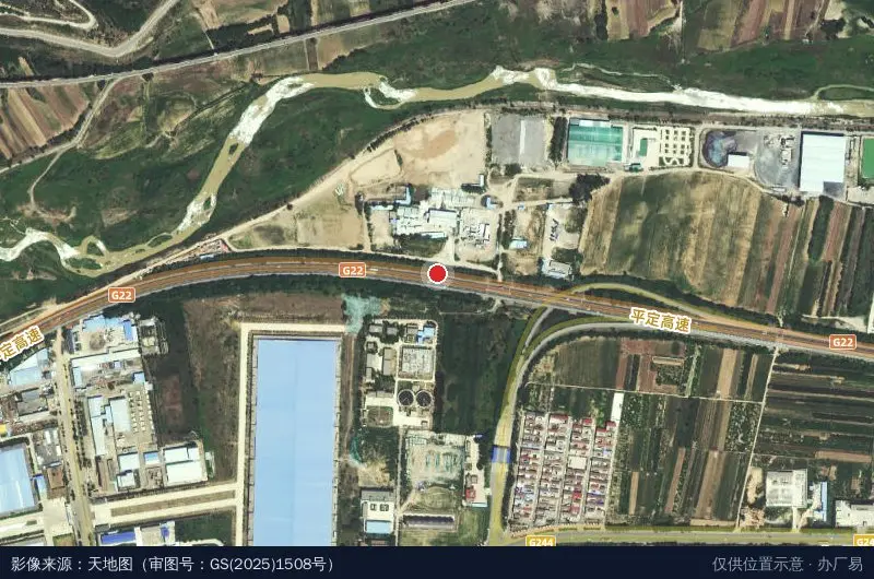 泾川循环经济产业园区-东南门卫星位置示意图