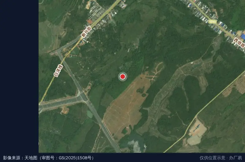 中交三航局儋州工业园王五片区东区道路工程项目部卫星位置示意图