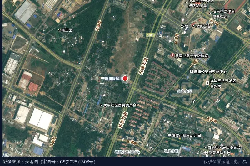 洋浦三友工业园-1栋卫星位置示意图