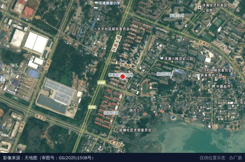 洋浦经济开发区就业局卫星位置示意图