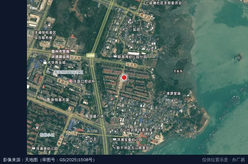 海南洋浦港前物流园有限公司卫星位置示意图