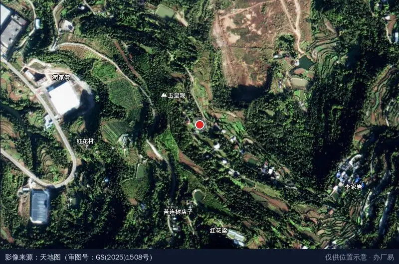 经开区红花村村部卫星位置示意图