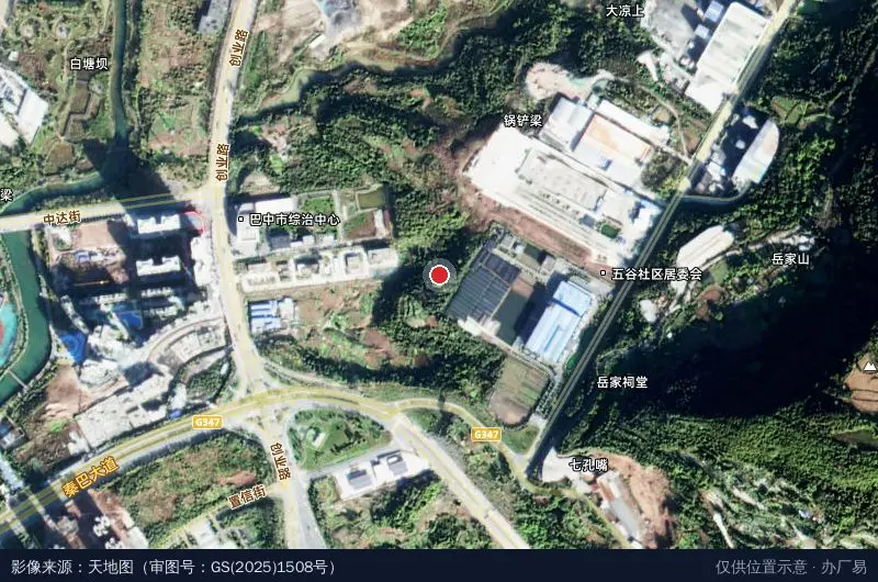 四川巴中经济开发区人力资源和社会保障服务中心卫星位置示意图