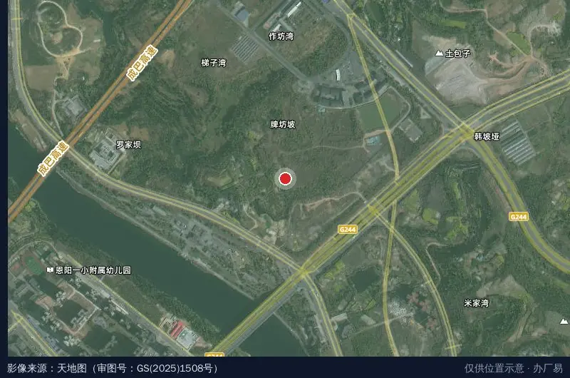 巴中市恩阳创新创业园基础设施及配套建设项目经理部卫星位置示意图
