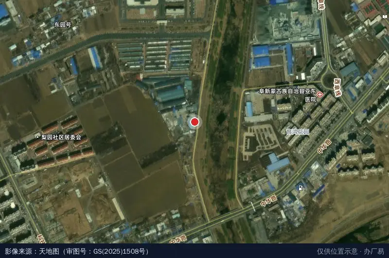 阜新高新技术产业园区卫星位置示意图