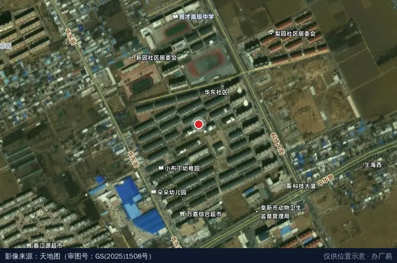 高新区C座-东南门卫星位置示意图