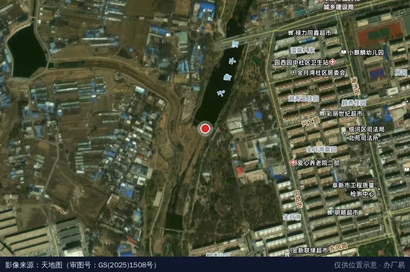 阜新市细河区创业孵化基地卫星位置示意图
