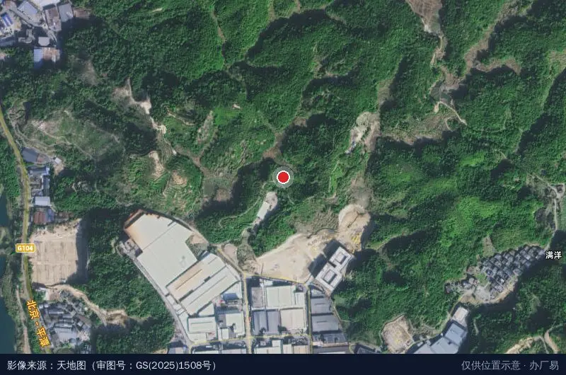 铁湖机电配套工业区卫星位置示意图