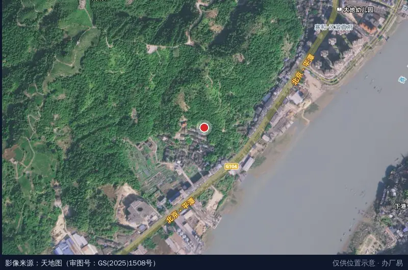 小留工业区卫星位置示意图