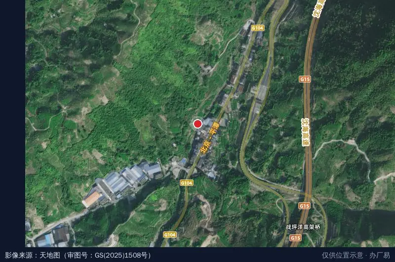 贯岭工业区卫星位置示意图