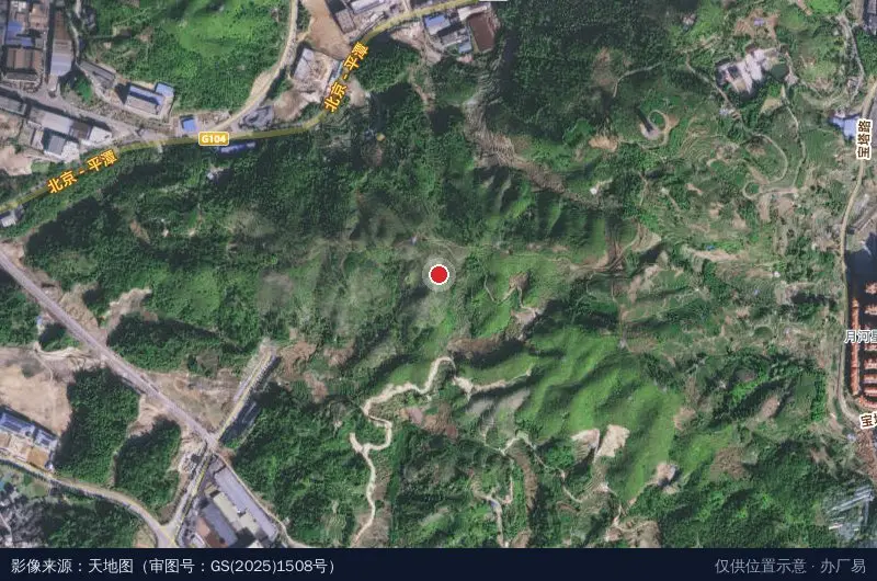柘荣县电商产业园-东南门卫星位置示意图