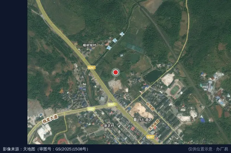 中国建筑第八工程局贺州市旺高工业区水厂及管网扩建工程项目经理部卫星位置示意图