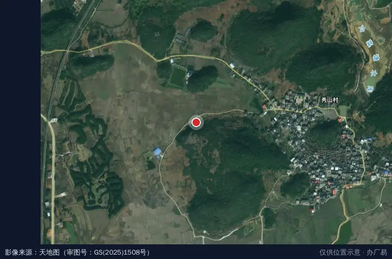 新高岭村卫星位置示意图